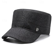 levne Pánské klobouky-Pánské Unisex PLacatá čepice Kšiltovka Vojenská čepice Kadetský klobouk Černá Námořnická modř Polyester Vinobraní Módní Na běžné nošení ulice Denní Bez vzoru Nastavitelná Prodyšné