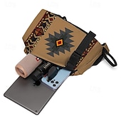 cheap Handbag &amp; Totes-Men&#039;s Crossbody Bag Shoulder Bag Chest Bag Polyester Outdoor Daily Holiday Zipper Print Large Capacity Lightweight Multi Carry National Totem Earth Yellow Grey