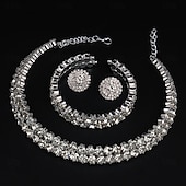 levne Sady šperků-Svatební šperky Soupravy 3 Umělé diamanty 1 x náhrdelník 1 x náramek Náušnice Dámské Elegantní Sladký Půvab Klasika láska Drahocenný Sada šperků Pro Svatební Dar
