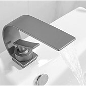 cheap Bathroom Sink Faucets-Bathroom Sink Faucet - Waterfall Electroplated Centerset Single Handle One HoleBath Taps