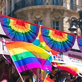 olcso Pride felvonulás dec-2db szivárvány büszkeség sármány zászló szivárvány meleg büszkeség redőzött rajongói zászló transzparens meleg büszkeségnek lgbtq felvonulások ünneplés szabadtéri büszkeség udvari díszek