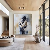 cheap Abstract Paintings-Wall Art Woman face oil painting handmade Canvas Art Faceless Portrait Painting Abstract Lady Framed Woman girl painting Lovers' decor oil painting artwork lover nude oil painting
