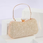 baratos Clutches &amp; Bolsas de Noite-Mulheres Bolsa Evening Bag Bolsa de Festa Poliéster Festa Diário Corrente Côr Sólida Prata Preto Champanhe