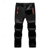 cheap Bottoms-Men&#039;s Fleece Lined Pants Waterproof Hiking Pants Trousers Softshell Pants Winter Outdoor Thermal Warm Windproof Breathable Elastic Waist Fleece Bottoms Army Navy Grey Black Hunting Fishing Skiing