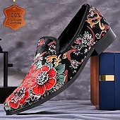 abordables Mocassins en cuir de qualité supérieure-Homme Mocassins et Slip On Maillots de bain Cuir Daim Confortable Antidérapantes Mocassins Noir / Rouge
