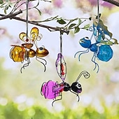 cheap Landscape Lights-LED Luminous Simulation Insect Iron Ornaments Creative Painted Handicraft Pendants with Long Wings Ants Butterflies Home Courtyard Garden Decoration Pendants  1PC