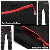 cheap Bottoms-Men&#039;s Fleece Lined Pants Waterproof Hiking Pants Trousers Softshell Pants Winter Outdoor Thermal Warm Windproof Breathable Elastic Waist Fleece Bottoms Army Navy Grey Black Hunting Fishing Skiing