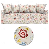 baratos Cobertura de Sofa-Capa de Sofá Floral 100% Algodão com Almofada de Algodão