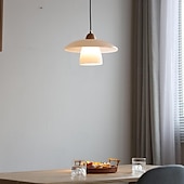 cheap Pendant Lights-LED Pendant Light  Kitchen Island Pendant Lamp 1-Light 28 cm Single Design Glass Wood Painted Finishes Modern Nordic Style Bedroom Dining Room 110-240V
