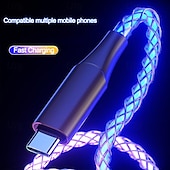 abordables Cables para móviles-Cable de carga múltiple 66W 3,9 pies USB A a USB C USB C a USB C 2.1 A Cable de Carga Carga rápida Alta transferencia de datos nailon trenzado 3 en 1 Tacto Suave Para iPad Samsung Xiaomi Accesorio