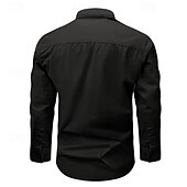 abordables Camisas de trabajo para hombre-Hombre Camisa Camisas de trabajo Camisa casual Abotonar la camisa Camisa cargo Negro Color Caquí Verde Ejército Gris Manga Larga Plano Cuello Vuelto Vacaciones Festivos Bolsillo delantero Ropa Moda