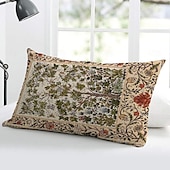 abordables style floral &amp; végétal-Housse de coussin décorative, 1 pièce, taie d&#039;oreiller douce pour coussin lombaire, pour chambre à coucher, salon, canapé, chaise, inspirée de William Morris