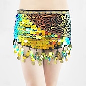 cheap Belly Dancewear-Belly Dance Belt Splicing Sequins Women&#039;s Performance Training Sleeveless High Polyester