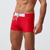 baratos calção de banho boxer masculino-Homens Bermuda de Surf Shorts de Natação Calção Justo de Natação Patchwork Com Cordão Cintura elástica Bloco de cor Conforto Secagem Rápida Curto Feriado Praia Final de semana Moda Casual Branco