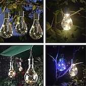 cheap Camping Lights &amp; Lanterns-Portable Solar Light Bulbs Outdoor Waterproof Garden Camping Hanging LED Light Lamp Bulb Globe Hanging Lights for Home Yard Christmas Party Holiday Decorations