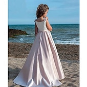 preiswerte Partykleider-kinderkleidung Mädchen Party Kleid Feste Farbe Ärmellos Leistung Gitter Prinzessin Süß Gitter Mitte der Wade Etuikleid Tüll-Kleid Sommer Frühling Herbst 2-12 Jahre Schwarz Weiß Champagner