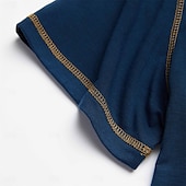 preiswerte Lässiges Henley-T-Shirt-Herren Henley Shirt T-Shirt Kurze Ärmel Glatt Raglanärmel Modisch Designer Basic Knopf hoch Henley Urlaub Strasse Ausgehen Sommer Dunkel Braun Marineblau Königliches Blau Henley T-Shirt