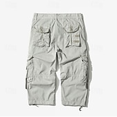 cheap Outdoor-Men's Capri Cargo Shorts Cargo Shorts Shorts Capri Pants Hiking Shorts Leg Drawstring 6 Pocket Plain Comfort Outdoor Daily Going out Fashion Streetwear Black Army Green