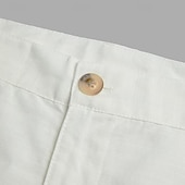 cheap Retro-Men's Shorts Linen Shorts Dress Shorts Summer Shorts Pocket Plain Comfort Soft Outdoor Daily Going out Fashion Casual Black Blue