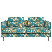 baratos Cobertura de Sofa-Capas de Sofá 100% Algodão Floral Com Estofamento 3 Lugares Com Braços