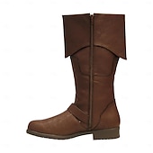 cheap Footwear-Retro Vintage Medieval Renaissance Shoes Flat Jazz Boots Ren Faire Pirate Viking Crusader Men&#039;s Celtic Pirate Halloween Carnival Masquerade LARP Ren Faire Adults Shoes