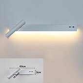 economico Luci da parete-applique da parete a led applique da parete regolabili per interni con interruttore lampade per apparecchi di illuminazione illuminazione da parete bianca calda per camera da letto studio ufficio
