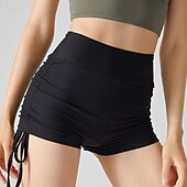halpa Joogahousut ja pyöräilijät-Naisten Urheilushortsit Joogasortsit Harjoitteluhousut Kurenauha Korka vyötärö Jooga Kuntosaliharjoitus Pilates Shortsit Musta Sininen Ruskea Urheilu Urheiluvaatteet Elastinen Ohut