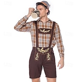 halpa Lederhosen-Oktoberfest Pusero / hame nahkahousuista baijerilainen Saksa München Niityt Miesten Perinteinen tyyli kangas Pusero Shortsit Hattu