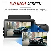 abordables DVR pour voiture-A68 1080p Nouveau design / HD / Surveillance à 360 ° DVR de voiture 150 Degrés Grand angle 3 pouce IPS Dash Cam avec Vision nocturne / G-Sensor / Détection de Mouvement 4 LED infrarouge Enregistreur