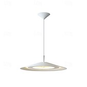 abordables Luci Isola cucina-Modern Black Pendant Light LED Light Hanging Lamp Fixtures Dome Metal Lampshade Warm White Light Color 48cm 110-240V