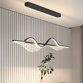 economico Luci a sospensione-lampada a sospensione a led lampade a sospensione lineari dimmerabili a striscia lunga lampade a sospensione in metallo bianco con paralume in acrilico 1 luce 100 cm caffè da cucina 110-240v solo