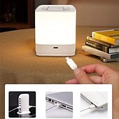 levne Dekor a noční světla-1ks USB dobíjecí LED dotyková noční lampa, noční světlo s velkokapacitní baterií, měkká oční pečující lampa pro kojeníf, pomůcka ke spánku, noční stmívatelné teplé noční světlo