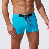 baratos calção de banho boxer masculino-Homens Bermuda de Surf Shorts de Natação Calção Justo de Natação Patchwork Com Cordão Cintura elástica Bloco de cor Conforto Secagem Rápida Curto Feriado Praia Final de semana Moda Casual Branco