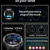 abordables Montres connectées-696 KC82 Montre intelligente 1.45 pouce Smartwatch Montre Connectée Bluetooth ECG + PPG Podomètre Rappel d&#039;Appel Compatible avec Android iOS Femme Hommes Mode Mains-Libres Rappel de Message IP 67