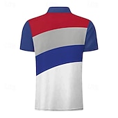  4 luglio 2026 250° Per uomo Veterani Patriottico Polo con zip Maglia da golf Manica Corta Magliette polo Camicie con Colletto Casual Abbigliamento casual alla moda Abbigliamento da vacanza Abiti da