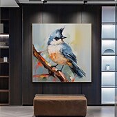 cheap Oil Paintings-Handmade Abstract Deer Oil Painting on Canvas Textured Wall Art Animal Painting Textured Deer Painting Abstract Wall Art Textured Bird parrots oil painting for Wall Decor Gift