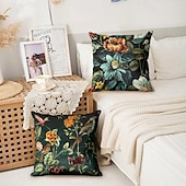 baratos estilo animal-Capa de almofada decorativa com flores vintage, 2 peças, capa de almofada quadrada macia para quarto, sala de estar, sofá, cadeira