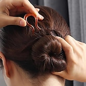cheap Hair Styling Accessories-10pcs/Set U Shaped Hair Clips Grips Minimalist Plastic Chignon Forks Magic Donut Bun Maker Headwear Accessories For Women