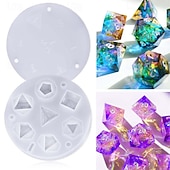 abordables Anti-Stress-Porte-clés de dés polyédriques en résine, 2 pièces, bricolage, groupe de course, jeu de société, moule en silicone