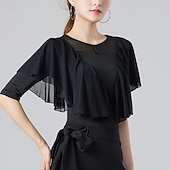 halpa Yläosat ja setit-Latinotanssi Salitanssi Toppi Röyhelöity Puhdas Väri Liitos Naisten Suoritus Kouluts Puolihiha Korkea Villasekoite