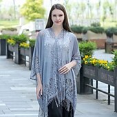 cheap Shawls-Shawls Women&#039;s Wrap Elegant Bridal Sleeveless Polyester Wedding Wraps With Pure Color For Party Spring &amp; Summer