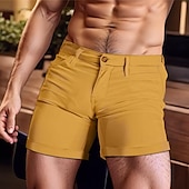 cheap Work Shorts-Men&#039;s Shorts Summer Shorts Work Shorts Casual Shorts Buttons Pocket Plain Comfort Short Holiday Beach Weekend Fashion Casual White Yellow