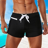 baratos calção de banho boxer masculino-Homens Bermuda de Surf Shorts de Natação Calção Justo de Natação Patchwork Com Cordão Cintura elástica Bloco de cor Conforto Secagem Rápida Curto Feriado Praia Final de semana Moda Casual Preto