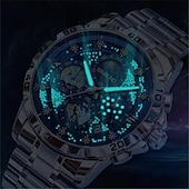 economico Orologi al quarzo-Da uomo Orologio al quarzo Di tendenza Lavoro Orologio da polso Visualizzazione delle fasi lunari Luminoso Calendario Impermeabile Acciaio Guarda