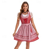 abordables Mujeres-Oktoberfest Vestidos Falda acampanada Blusa con falda acampanada bávaro Mucama Alemán Munich prados Mujer Paño de estilo tradicional Blusa (50CM)