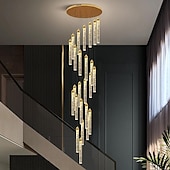 levne Lustry-moderní led lustr 1/2/5/8/10/12/18 hlava stmívatelné světelné křišťálové závěsné svítidlo pro vysoký strop obývacího pokoje foyer chromová světla osvětlení současné stropní svítidlo lustry (12