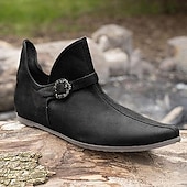 cheap Footwear-Vintage Medieval Renaissance Shoes Flat Jazz Boots Turn Shoes Pirate Viking Ranger Solid Colored Men&#039;s Women&#039;s Unisex Celtic Pirate Fantasy Halloween Carnival Masquerade Casual Daily LARP Ren Faire