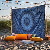 halpa Mandala Matto-mandala boheemin sininen vihreä roikkuu kuvakudos seinä taide iso kuvakudos seinämaalaus sisustus valokuva tausta peitto verho koti makuuhuone olohuoneen sisustus