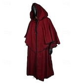 cheap Capes &amp; Cloaks-Retro Vintage Punk &amp; Gothic Medieval Hooded Cloak Shawls Ren Faire Ranger Elven Solid Colored Men&#039;s Women&#039;s Viking Fantasy Halloween Carnival Masquerade Party / Evening Adults&#039; Cloak