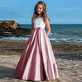 preiswerte Partykleider-kinderkleidung Mädchen Party Kleid Feste Farbe Ärmellos Leistung Gitter Prinzessin Süß Gitter Mitte der Wade Etuikleid Tüll-Kleid Sommer Frühling Herbst 2-12 Jahre Schwarz Weiß Champagner